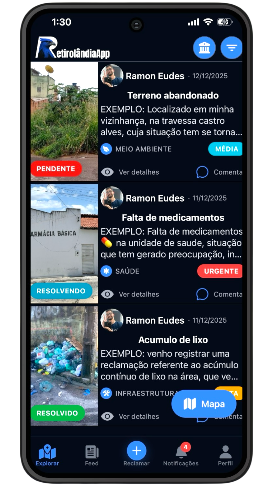 App Retirolândia - Mapa Interativo