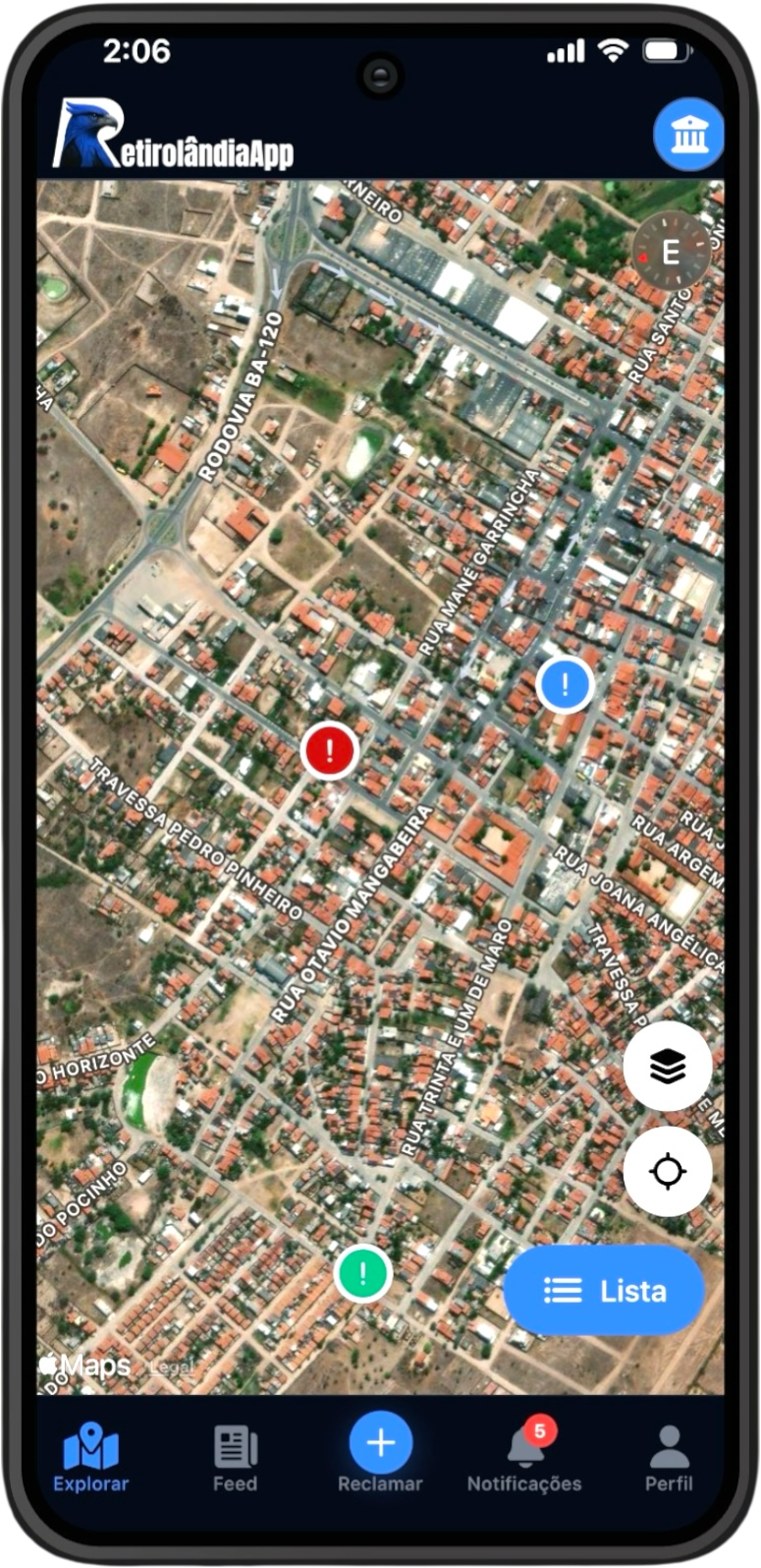 App Retirolândia - Mapa Interativo